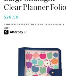 Erin Condren Midnight Clear Planner Folio - Multicolor Apple Design